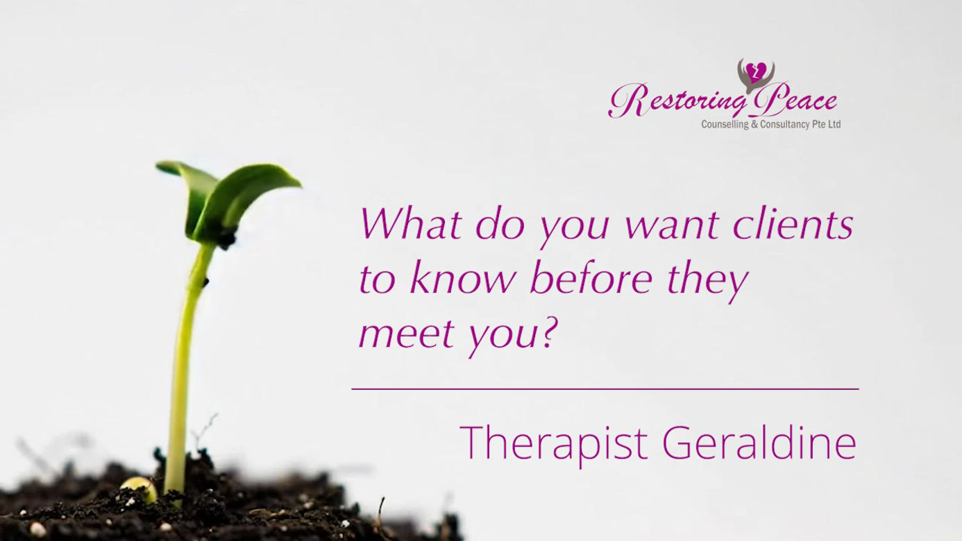 Geraldine - What do you want clients to know before they meet you?
